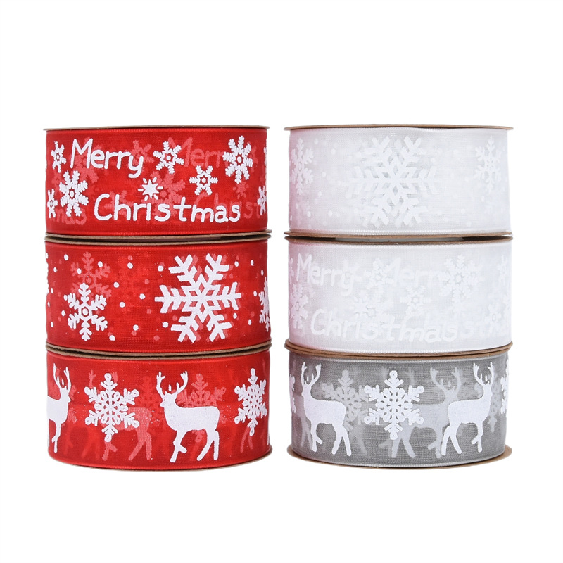 Festival de Navidad Decoración de la cinta Decoración del árbol de Navidad Pastel de flores Cinta de Navidad Spot Rollo pequeño
