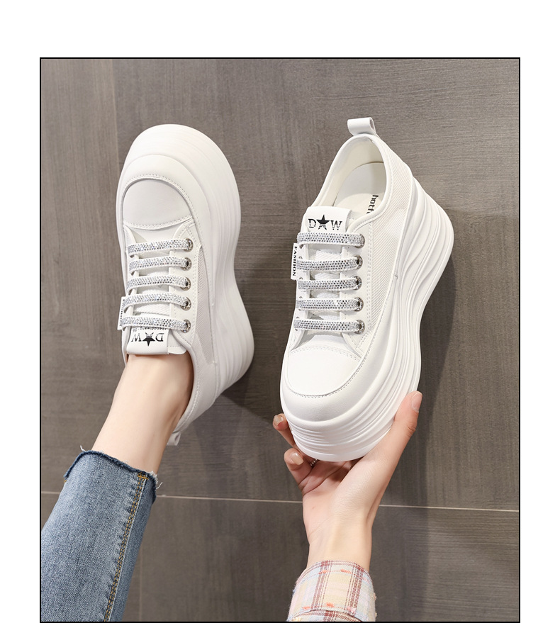 Giày sneaker nữ đế dày chunky mặt lưới thoáng khí phối trắng dễ mặc — Màu trắng bạc chi tiết 14