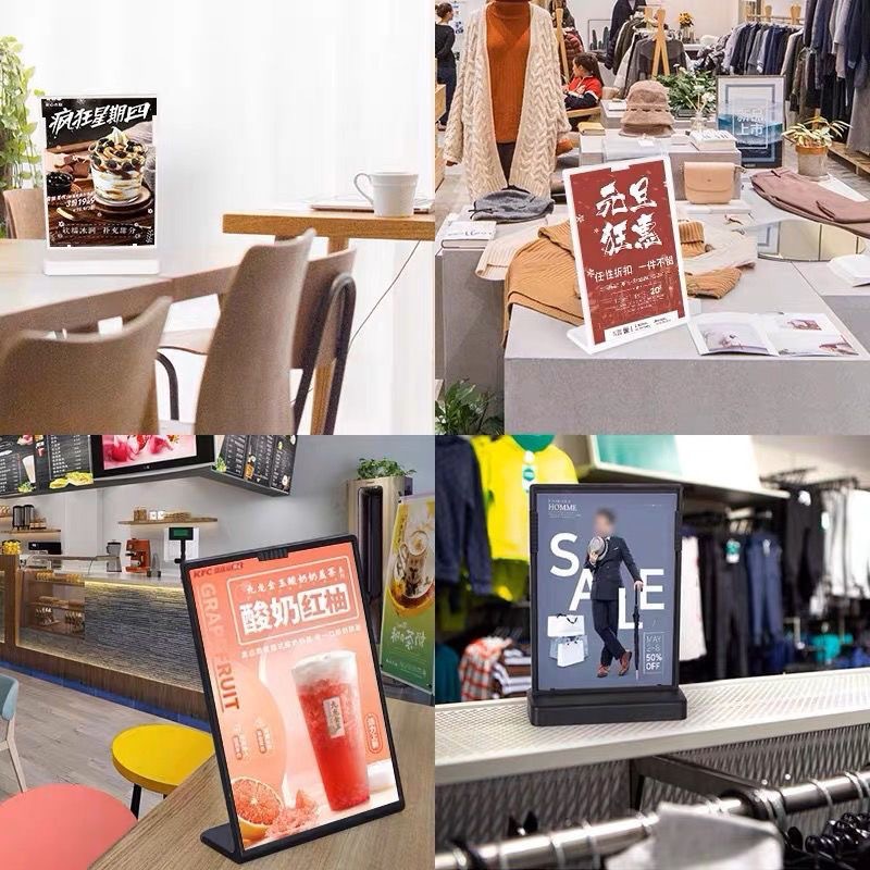 T 형 아크릴 안티 가을 테이블 카드 L 형 테이블 사인 데스크탑 스탠딩 카드 광고 테이블 카드 데스크탑 가격 테이블 테이블 테이블 사인