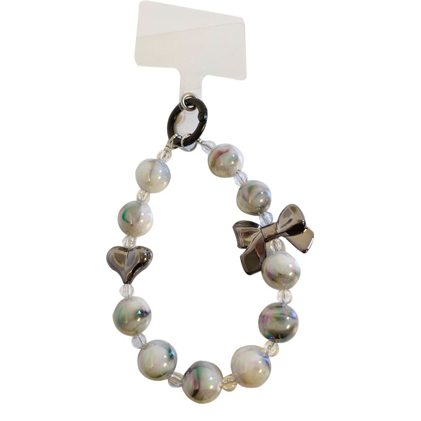 Elegante mármol amor arco teléfono móvil cadena de cuentas cadena universal cámara CCD llavero colgante para las mujeres