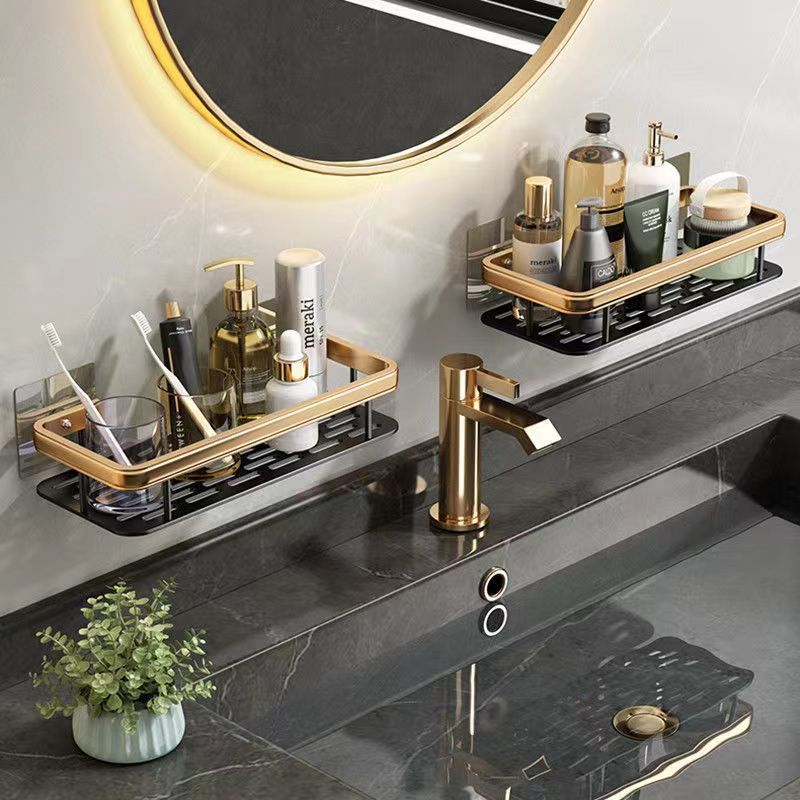 Punch-free bathroom storage rack bathroom toilet washstand supplies wall-mounted storage light luxury washstand rack