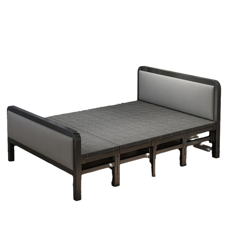 Cama plegable Casa individual Cama simple Dormitorio Almuerzo Cama pequeña Oficina Siesta artefacto Casa de alquiler Cama de hierro para adultos