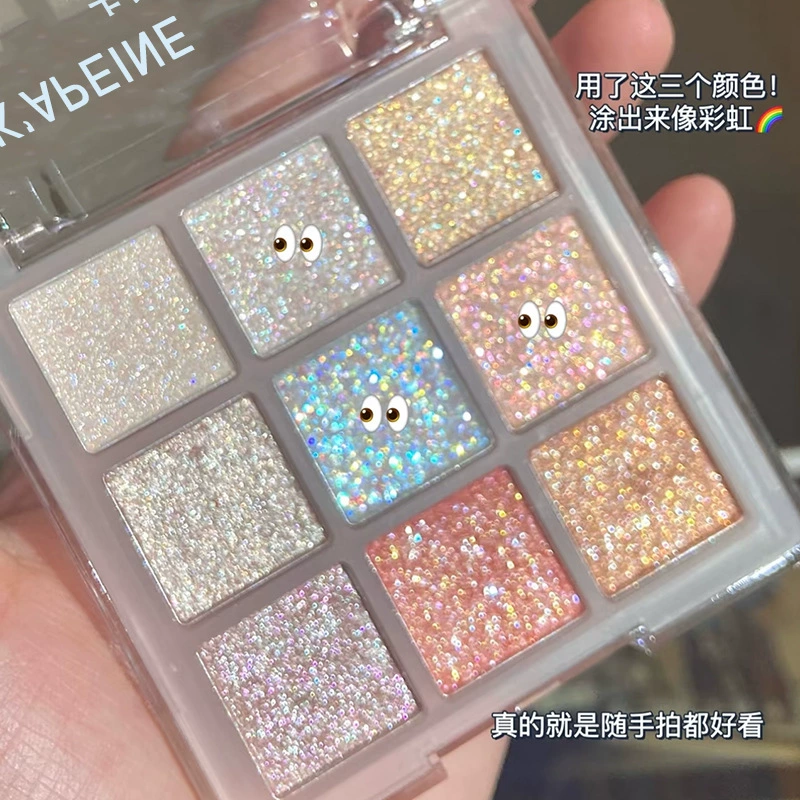 Matte eyeshadow palette, 9-color Korean-style set, earth tones with shimmer finishes