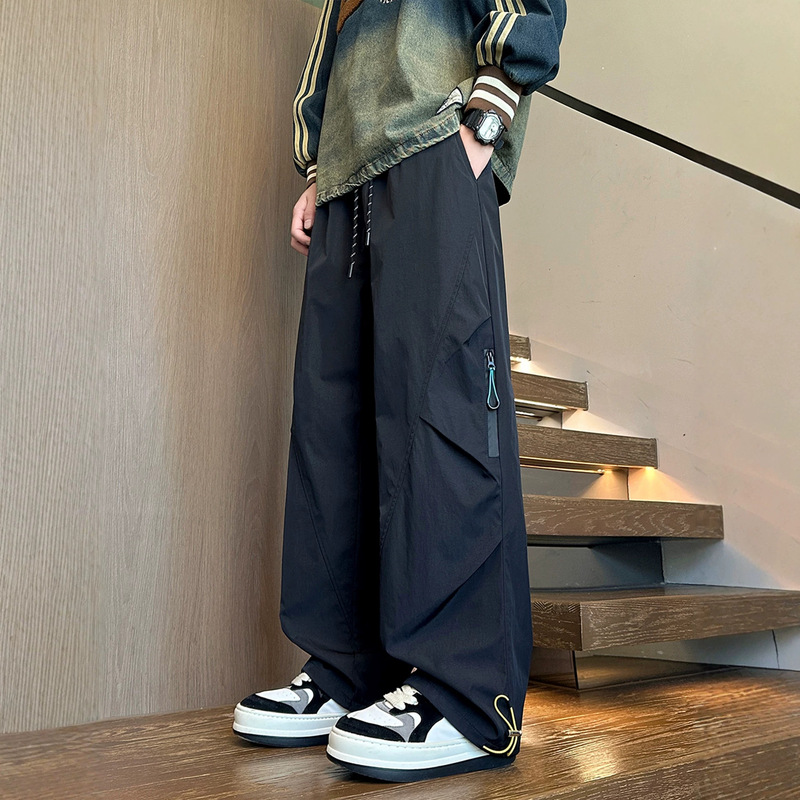 Spring and autumn workwear pants for men, wide-leg straight pants for high school and junior high school students, casual sports trousers for teenagers and older children Spring and autumn workwear pants for men, wide-leg straight pants for high school and junior high school students, casual sports trousers for teenagers and older children