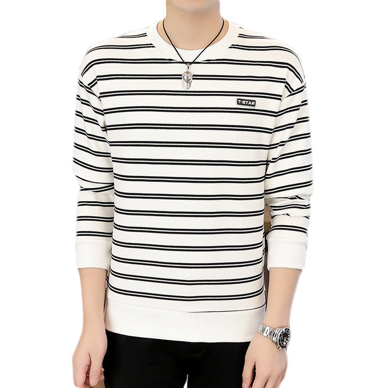 Men's Long Sleeve Round Neck Casual Sweatshirt – Trendy Linen-Blend Pullover With Printed Design_voghion.com