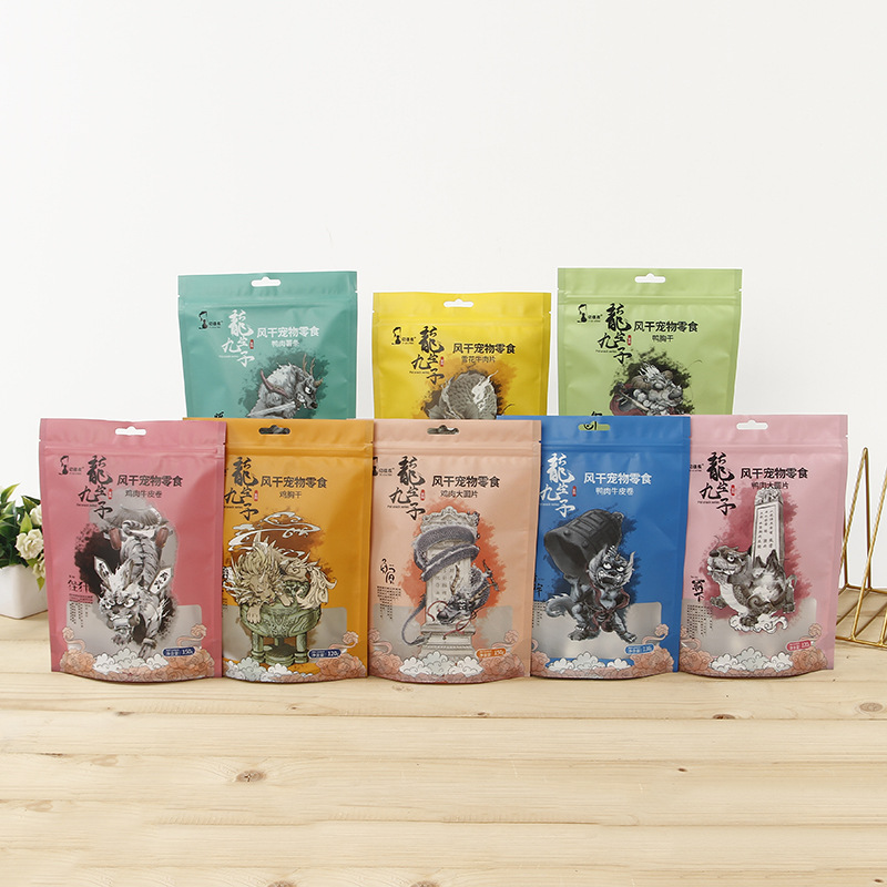 厂家直供特大自立拉链宠物食品包装亚膜材质密封防潮自立铝箔袋