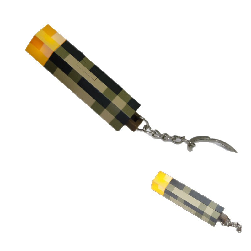 Mi mundo llavero colgante de juegos perimetral MC mini antorcha antorcha pequeña linterna recargable lámpara de minería