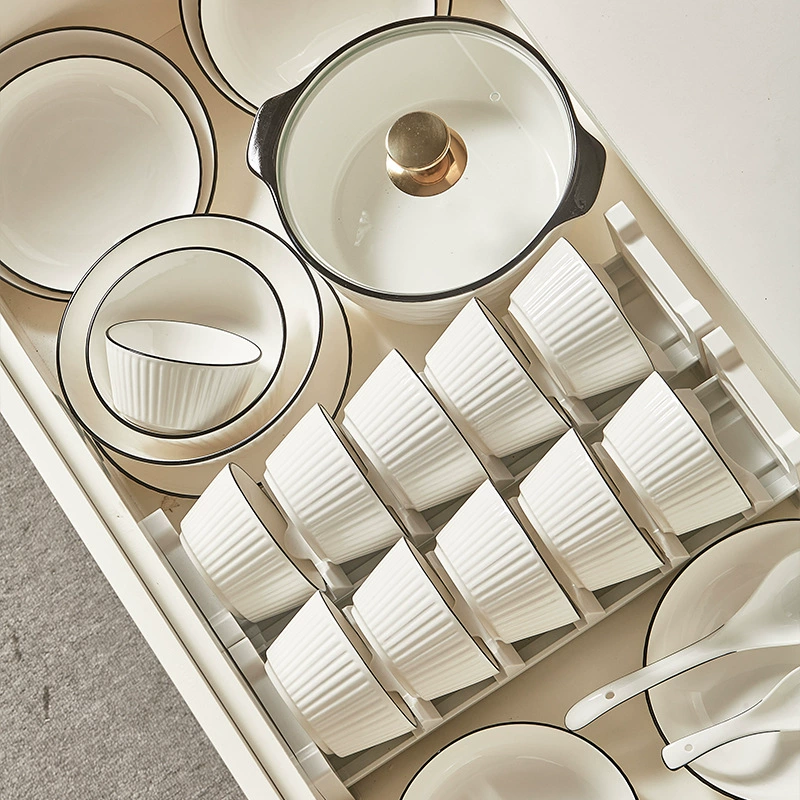 Вертикальный противоскользящий простой легкий и роскошный набор керамической посуды для дома