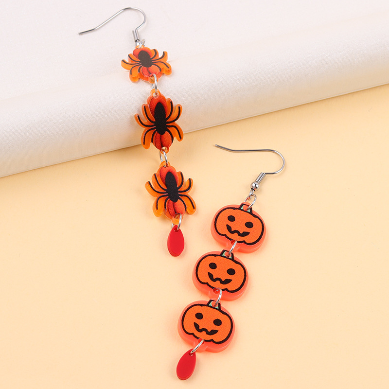 クロスボーダーハロウィン要素クリエイティブイヤリングコントラストカラーゴーストアクリルイヤリングファッショナブルでクールなイヤリングイヤリング女性用|undefined