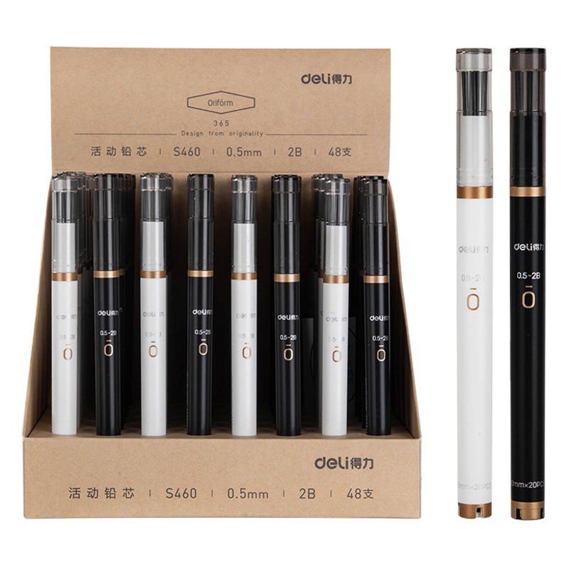 Deli Automatic Pencil Core 2B Press Pencil Core 0.5/0.7 Children and Primary School Stationery Wholesale Activity Lead Core