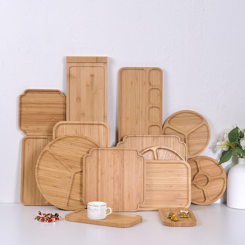Taza de té bandeja de madera de bambú rectangular estilo japonés nórdico restaurante casero de hotel mesa de té plato de té seco