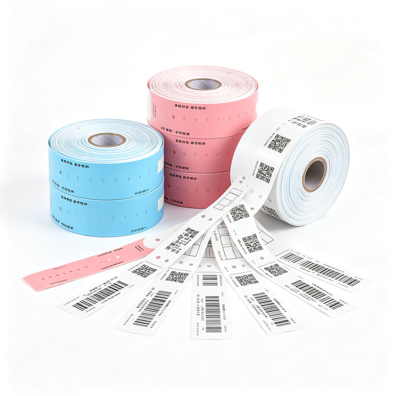 Hospital Patient Identification Wristband Thermal Printing Disposable Waterproof Tear-Resistant Soft Barcode Wristband