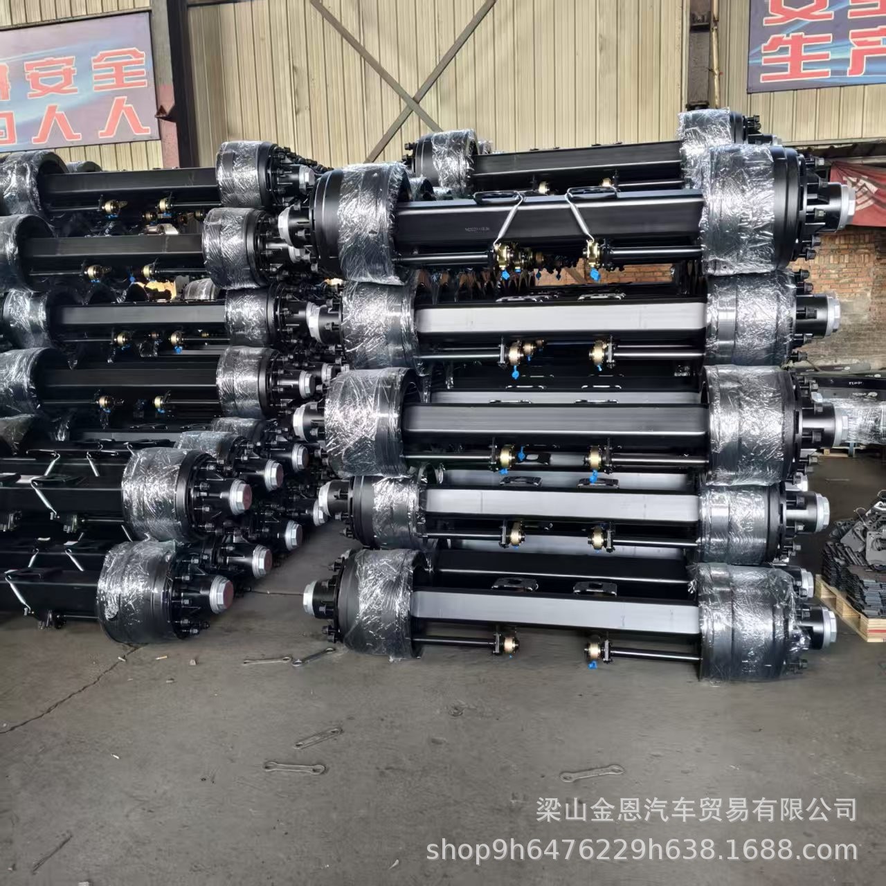 Overseas Supply of 13t 16t German and American Style Disc Brake Drum Brake Axles, Semi-Trailer Axles, Fuhua Enlarged Brake Pads