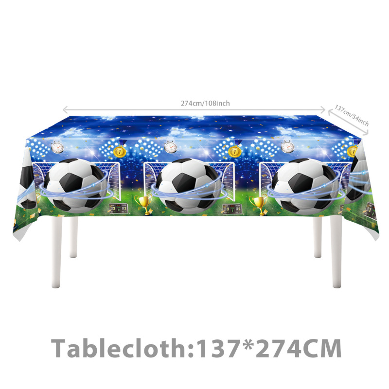 新しいブルーサッカーテーマワールドカップスポーツ競技食器使い捨て紙コップペーパータオルフラグテーブルクロス装飾|undefined
