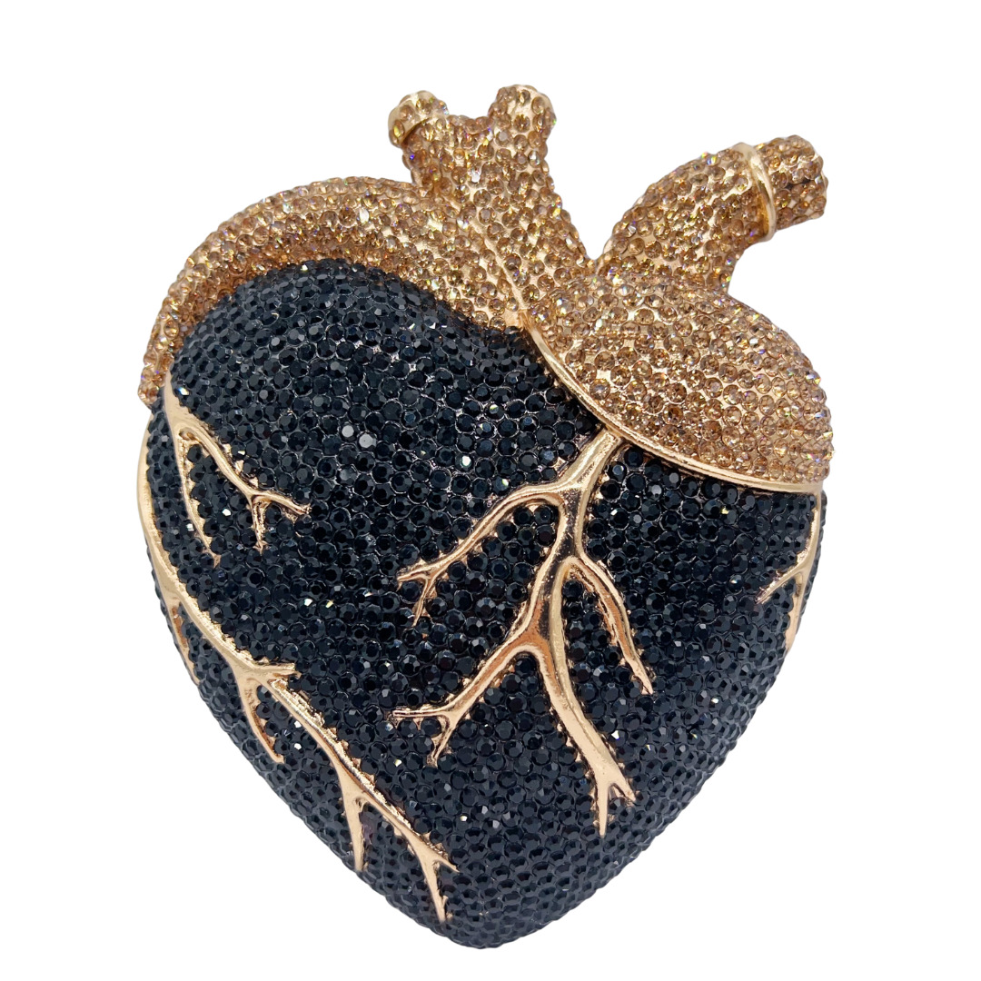 Rhinestone Clutch Bag nuevo corazón transfronterizo bolso de fiesta de diamantes bolso de mano mujer