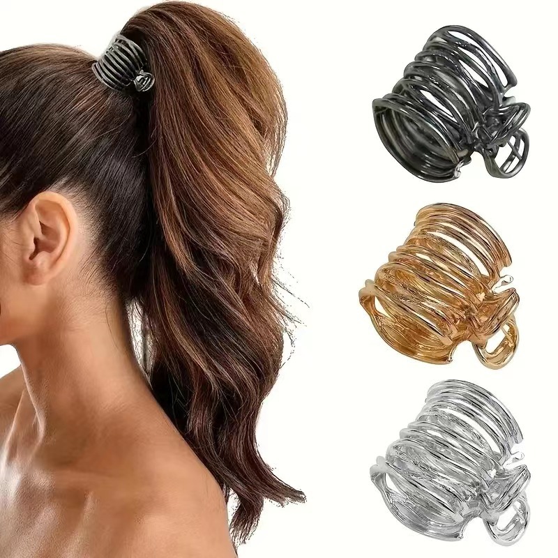 Japanese and Korean new high-grade high ponytail fixed artifact gripper small size back head updo hair clip headdress hairpin for women