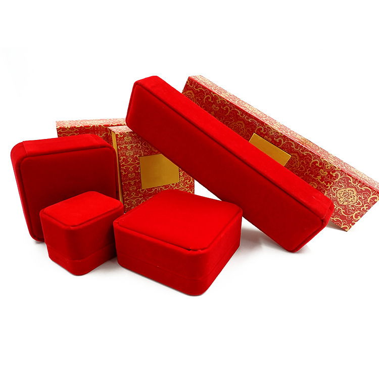 Caja de joyería de franela caja de lino caja de regalo pulsera caja de embalaje exquisita caja de joyería