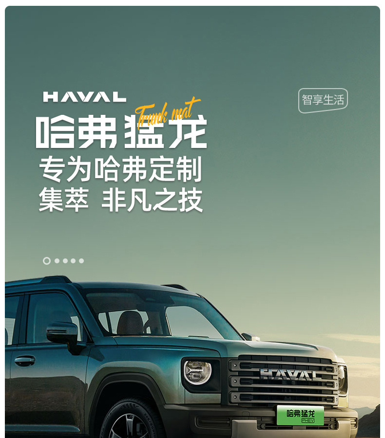 Suitable for 25 Models of Haval Raptor Trunk Mats, Fully Enclosed Raptor Interior Modification Special Car Trunk Mats