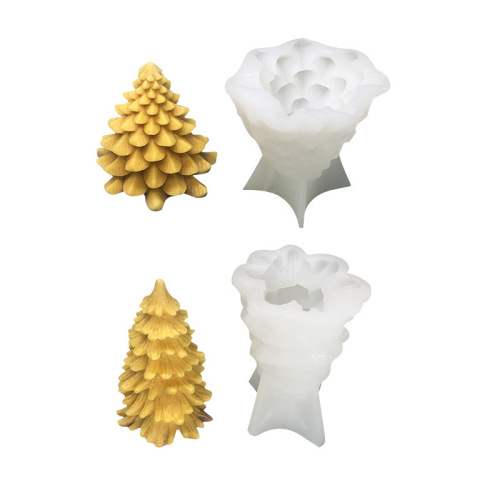 Christmas candle grinding tool DIY Christmas tree scented candle cedar pine cone scented plaster drip silicone mold