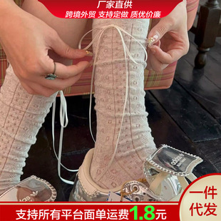 Spring and Summer "Zurich Daughter" Socks Women's Calf Socks Thin Lace Pile Socks Miu Ballet Style Stockings