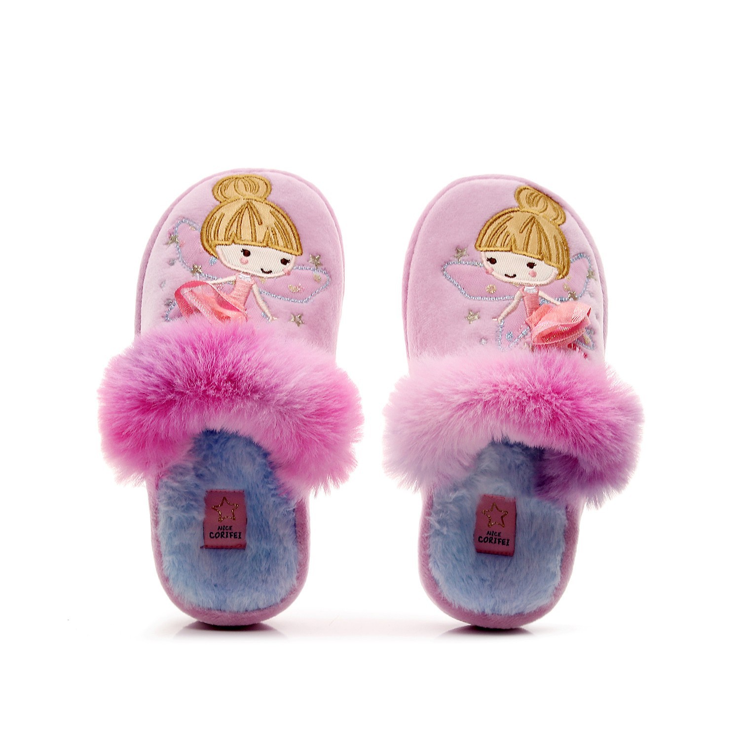 Girls' Cotton Slippers, Cute Cartoon Indoor Home Slippers, Plush and Thickened, 2025 New Model, Foreign Trade Cross-Border Wholesale