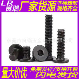 CM-304不锈钢镀黑锌大平头螺丝钉薄平头内六角机丝螺钉M3M4M5M6M8