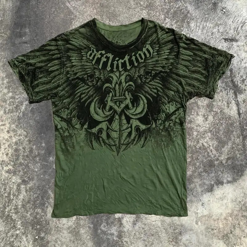 Urban Legend Graphic T-Shirt for Men, Large Size, Grand Chong Skull Wings, New Fashion Style Urban Legend Graphic T-Shirt for Men, Large Size, Grand Chong Skull Wings, New Fashion Style