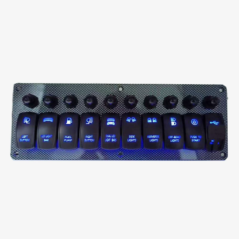 Переключатель USB автомобильное зарядное устройство комбинированная панель автомобиль RV модификация яхты 9 1-позиционная панель переключателя лодки кулисный переключатель