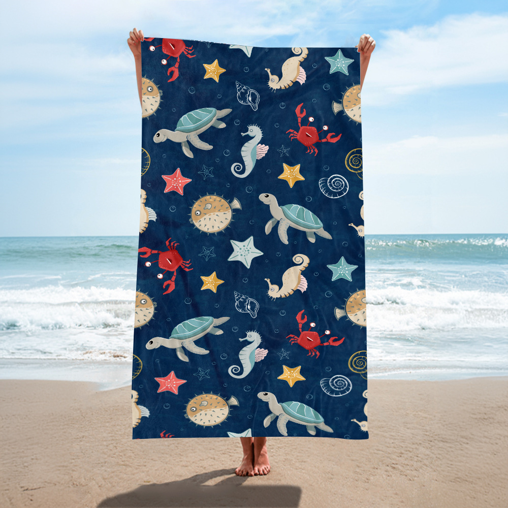 Microfibra transfronteriza tela de hormigas impresa toalla deportiva natación absorción sudor rápido secado toalla de baño de playa al aire libre