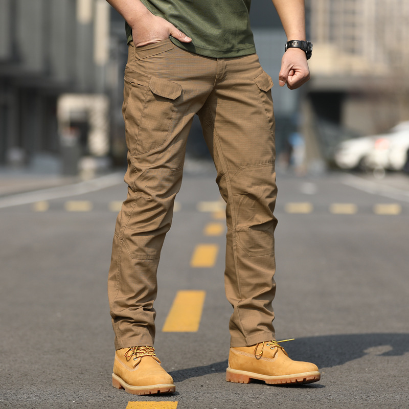 Primavera y otoño cónsul X7 pantalones tácticos pantalones de abanico militar de camuflaje delgado para hombre monos para exteriores pantalones de entrenamiento rectos