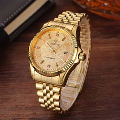 新款鏤空商務機械錶男男表士半自動黃金仿陀飛輪高檔手錶一件代發