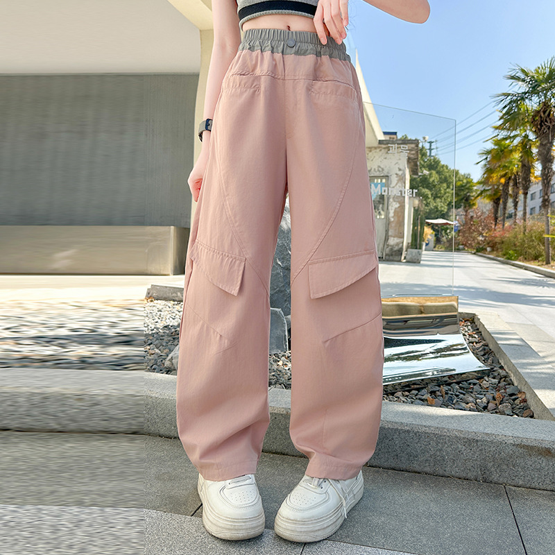 Girls' Pants Summer Thin 2025 New Children's Western Style Loose Casual Trousers Big Children's Summer Overalls Wholesale