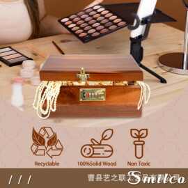木盒带盖子组合锁用于装饰珠宝收纳盒手工制作金合欢木纪念品盒