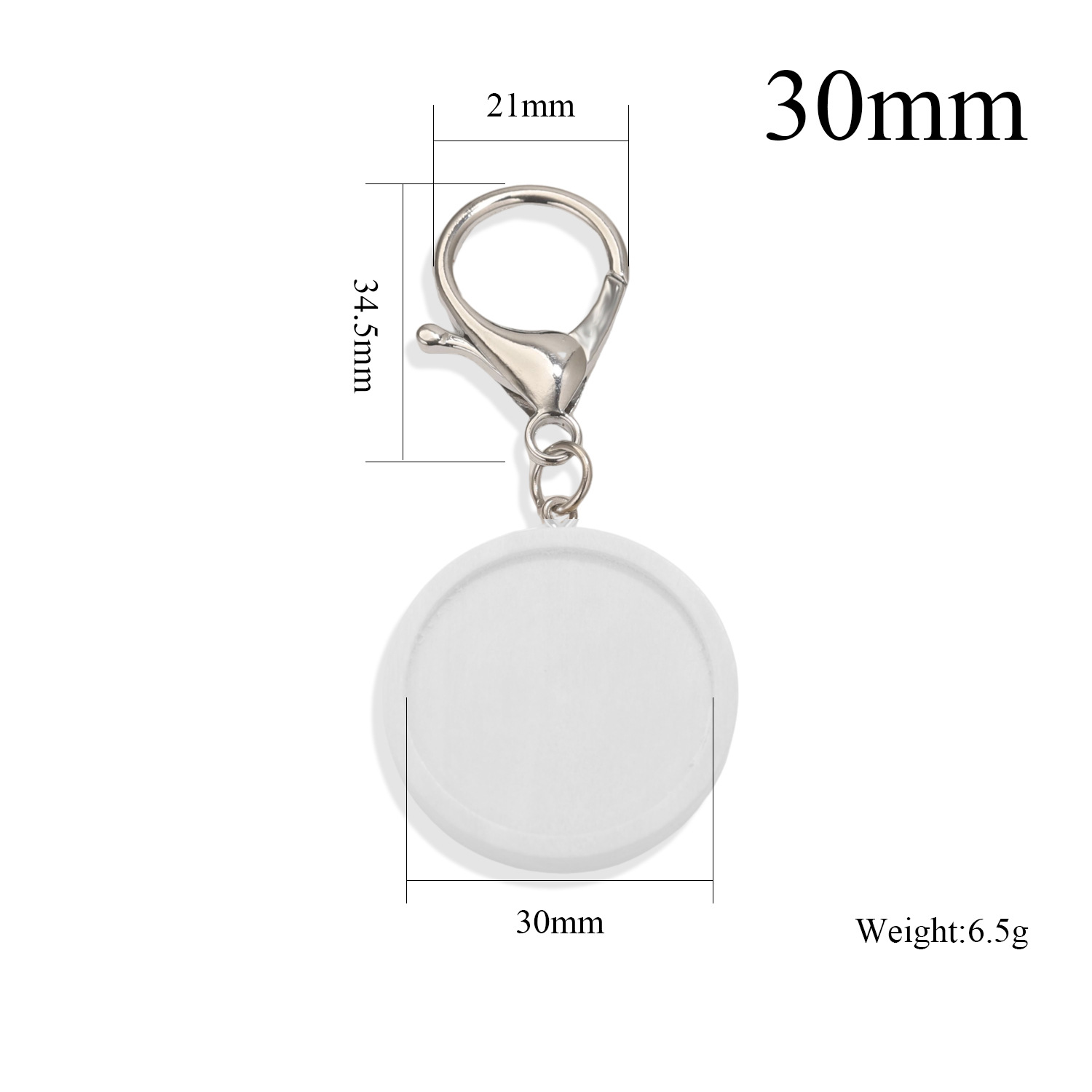 Tempos de joyas de madera redondas llavero de madera colgante accesorios DIY bandeja en blanco