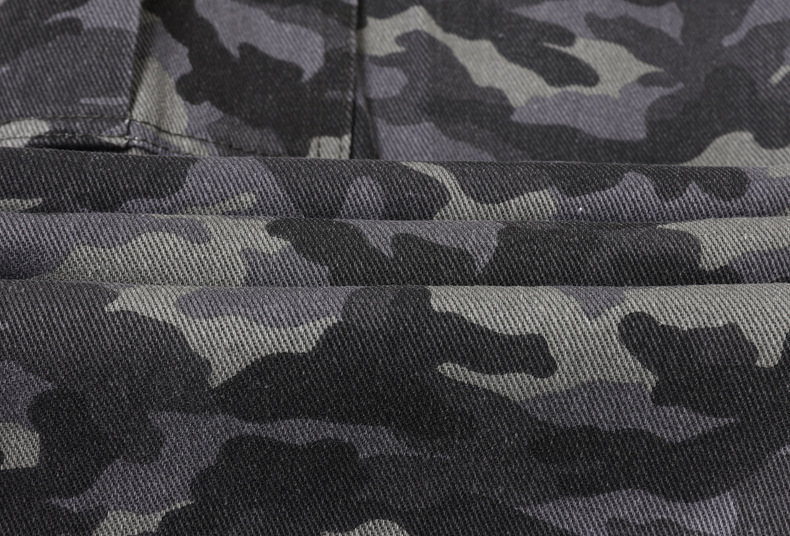 Men's Camouflage Wide Leg Pants Street Style Hip Hop Loose Fit Straight Leg Slightly Flared Cargo Jeans Trendy Brand Blue mid Waist_mkmklike.com
