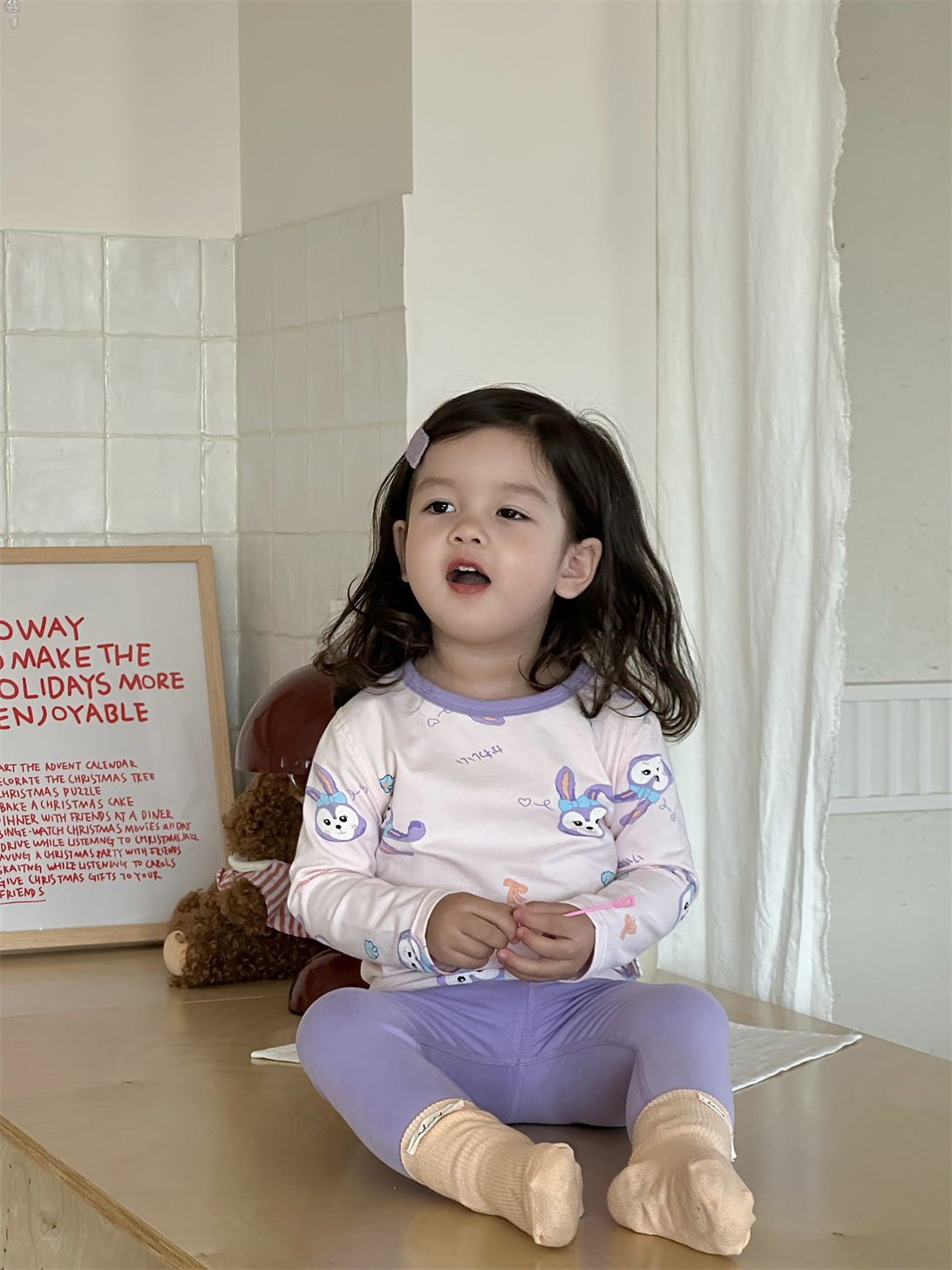 Conjunto de ropa infantil para primavera, estilo coreano, ropa para niñas, conjunto de dos piezas, pijamas de primavera para bebés