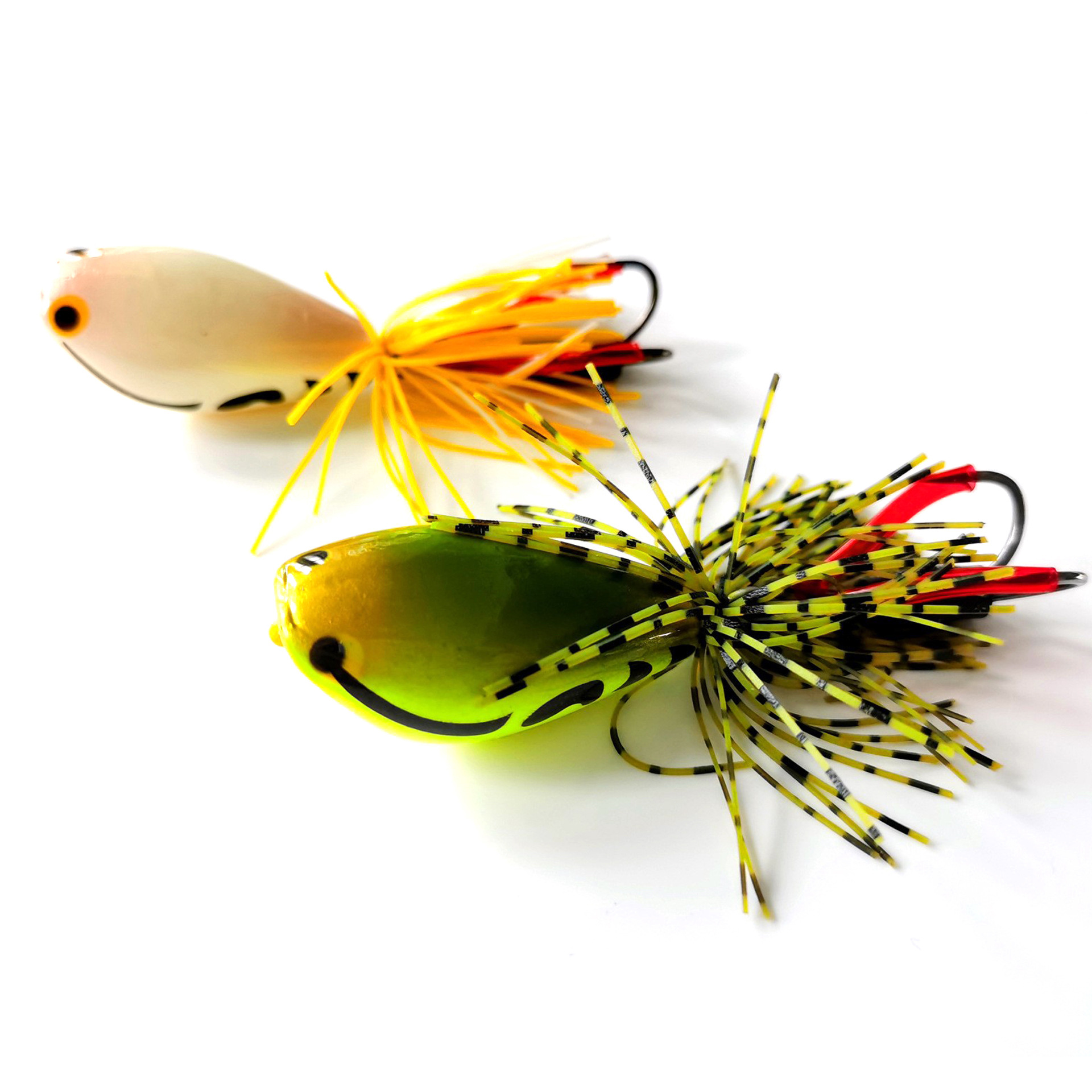 Thunder Frog ABS rana dura con doble gancho cabeza de serpiente cebo de rana agua flotante cebo falso pez negro jugando negro nuevo nueve colores