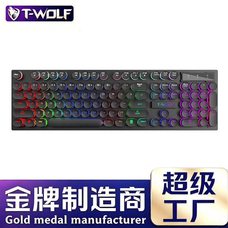 T-Wolf Thunder Wolf T80 Gaming Keyboard E-Sports Luminous Wired Keyboard for Laptops and Desktops with Silent Typing Feel T-Wolf Thunder Wolf T80 Gaming Keyboard E-Sports Luminous Wired Keyboard for Laptops and Desktops with Silent Typing Feel