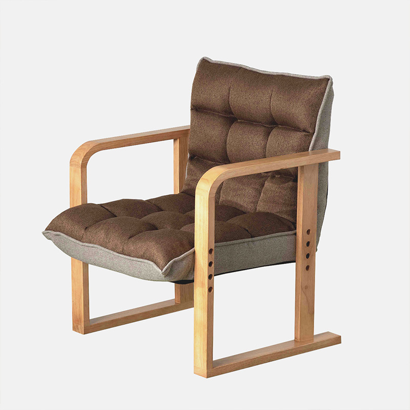 日式居家用实木布艺沙发单人椅子懒人现代简约休闲客厅沙发椅