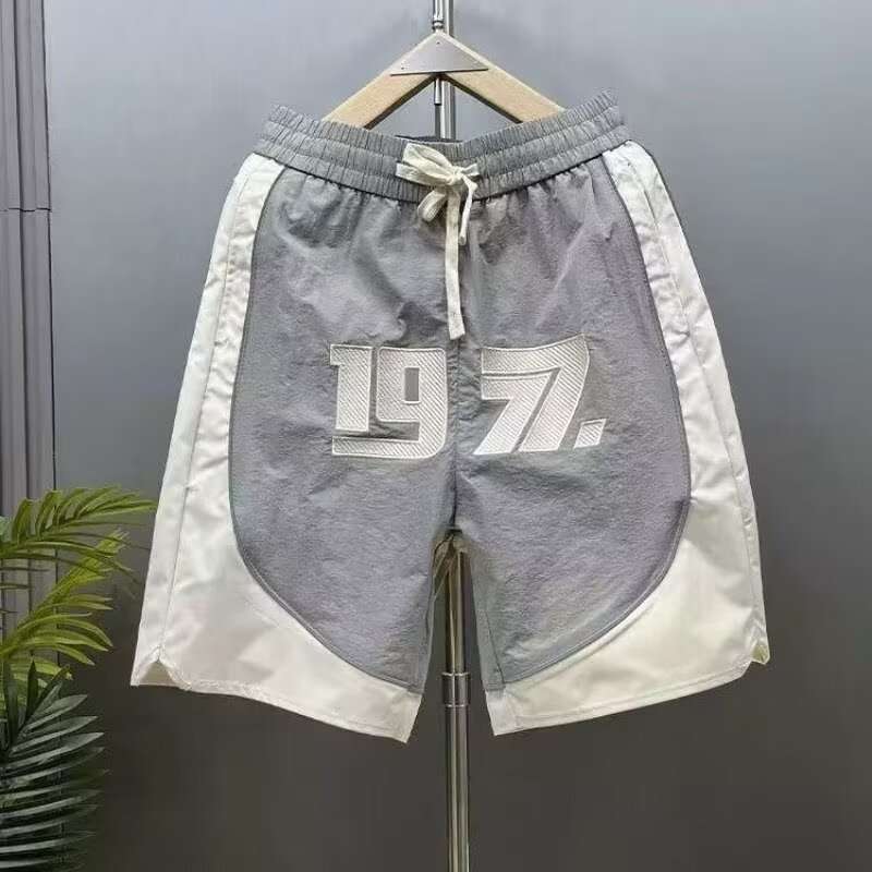 Men's Clothing Men's Trendy Casual Embroidered Shorts Patchwork Five Point Outdoor Sports Beach Pants Loose Fit_viptrois.com