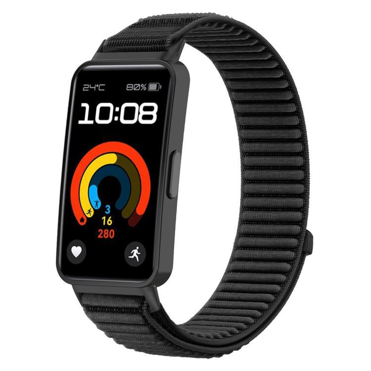 Para Huawei Band10 / 9 / 8 xDfind Wild Mountain Pattern Trenzed Nylon Velcro Bandera