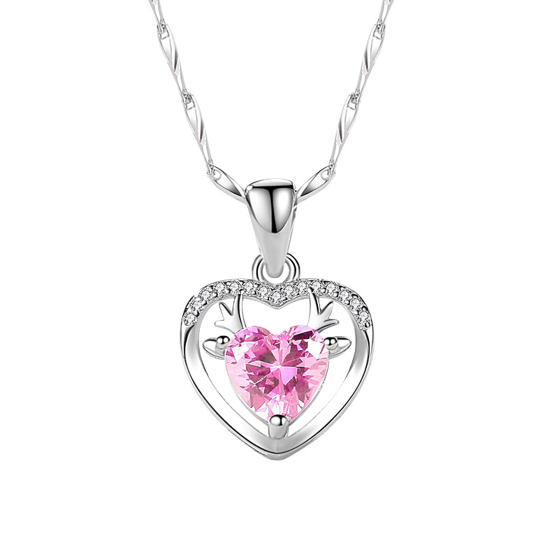 S999 colgante de plata esterlina plata pura mujer Yilu Road tiene su clavícula sentido del diseño cumpleaños Día de San Valentín collar de regalo