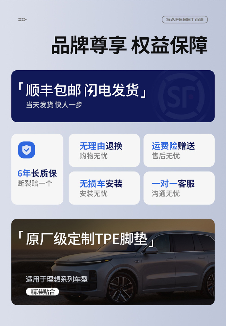 Suitable for Ideal I6 I8 L6 L7 L8 L9 Livis Dedicated All-Weather Tpe Car Trunk Mat