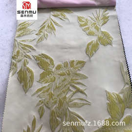 厂家盘扣旗袍抽象提花长裙面料全涤平纹色织提花布料多种花色批发