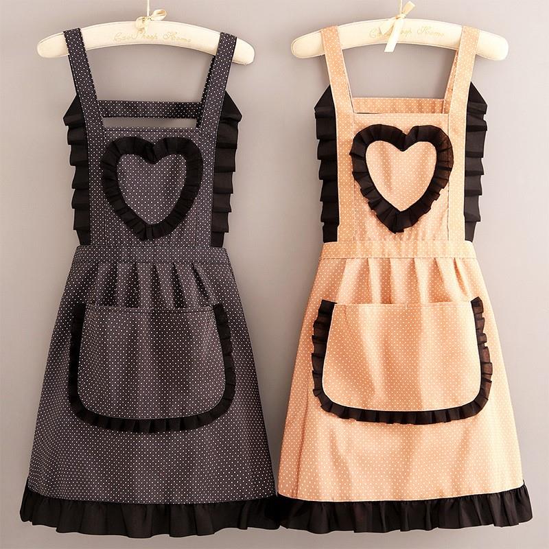 캔버스 스트랩 공주 드레스 작은 도트 블랙 + 카키