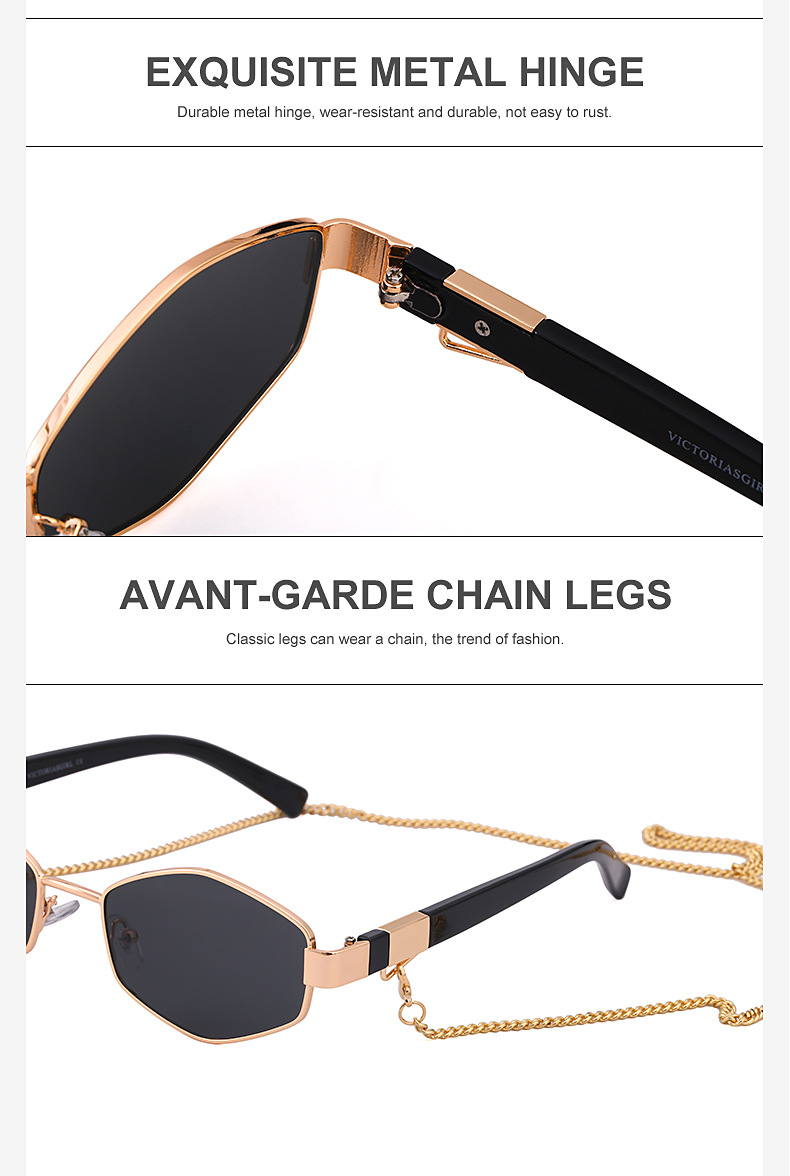 New Fashion Korean Style Chain Irregular Frame Sunglasses display picture 18