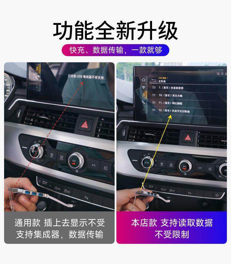 Suitable for Toyota Rav4 Corolla Levin Landa Car Adapter Type C to USB Converter Charger