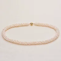 Tirian Pearl Природный пресноводный жемчуг Ожерелье Браслет Комбинация Shaped Маленькое плетеное ожерелье в стиле барокко Магнитная пряжка