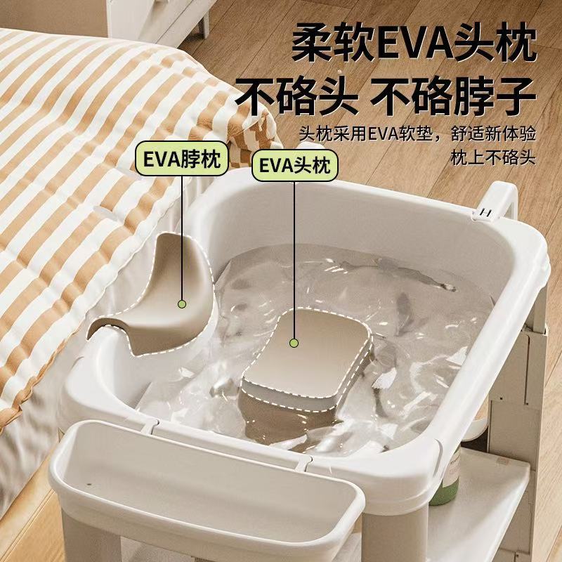 lavabo doméstico para mujeres embarazadas tipo reclinado para mujeres embarazadas, lavabo de cabello para niños embarazados, lavabo de cabello para ancianos acostados con ruedas elevables image 3
