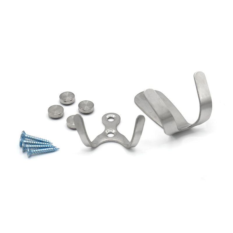 Hotel baño ropa gancho sólido detrás de la puerta Sukopu engrosada de acero inoxidable solo doble ropa gancho gabinete